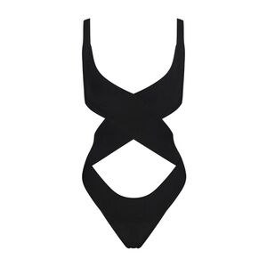 SKIMS Monokini Knit Beachwear Bandage Monokini Sz M Onyx Black $108